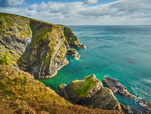  Panorama di un paesaggio costiero a Cork, Irlanda.