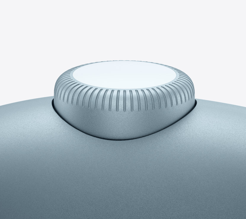 Casque AirPods Max 2, couleur bleue, détail de la Digital Crown