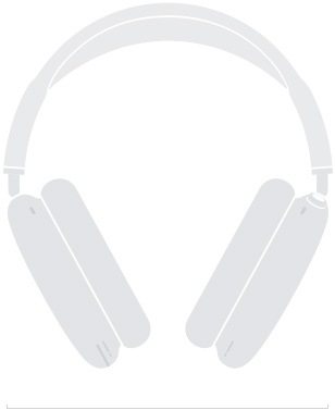 Illustration de face des AirPods Max 2 montrant leur largeur de 168,6 millimètres (6,64 pouces).