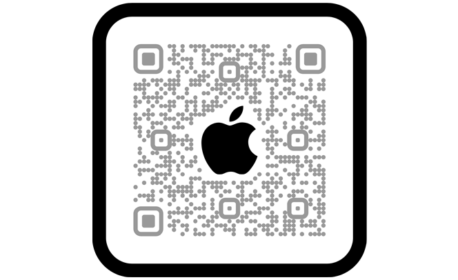 Balayez le code QR pour magasiner dans l’app Apple Store.