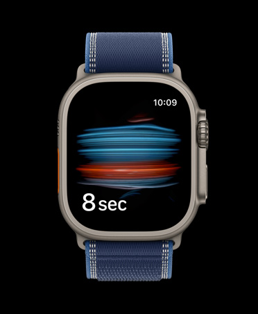 Apple Watch Ultra 3, boett i naturligt titan, test av syrenivå i blodet i appen Hälsa