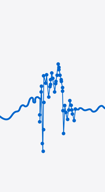 Un gráfico muestra cambios en los datos con variaciones en los puntos altos y bajos