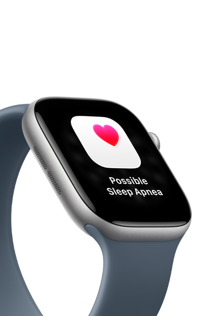 睡眠時無呼吸の通知が表示されているApple Watchの画面