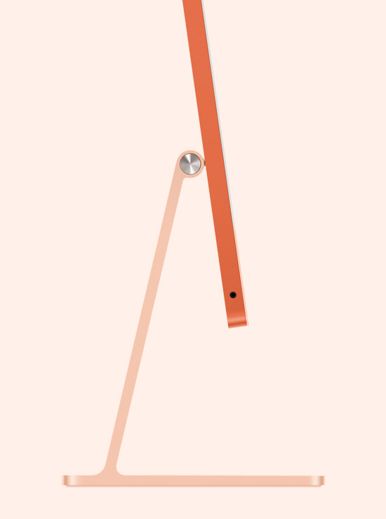 Imagem de perfil de um iMac laranja