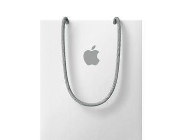 Giỏ hàng Apple màu trắng với Logo Apple gần phía trên cùng