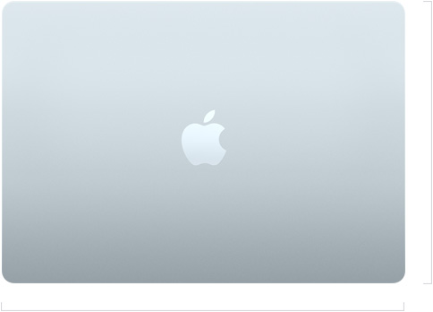 Un MacBook Air 15 pollici chiuso, logo Apple al centro