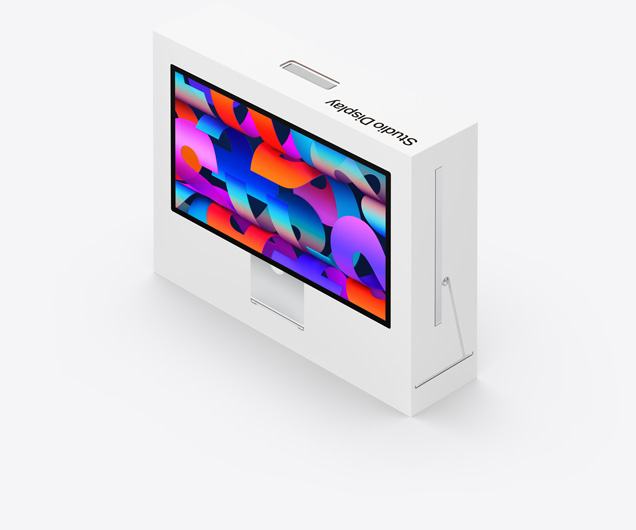Un Studio Display dans son emballage